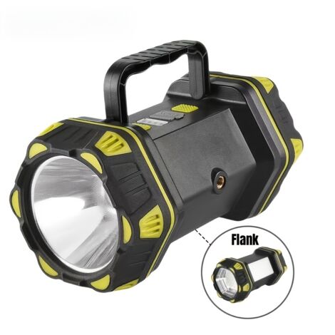 Lampe LED multifonctionnelle puissante avec batterie grande capacité, charge Type-C, 8 modes d'éclairage, lumière latérale douce COB, portable pratique et facile à utiliser，4800ah
