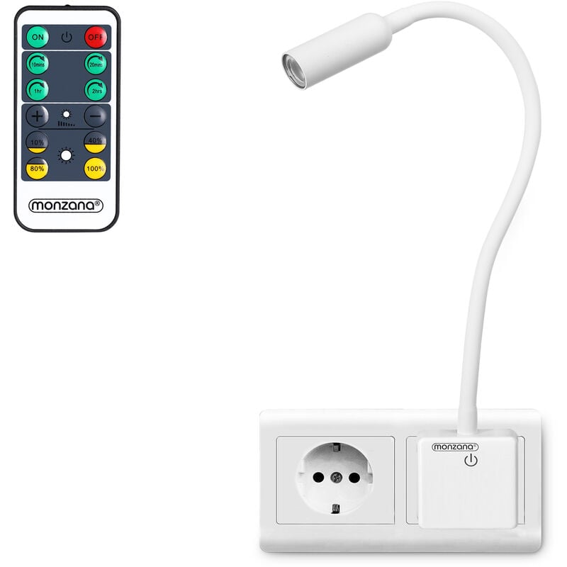 Monzana - Lampe led mur 46,5cm/48cm avec ou sans télécommande prise IP20 luminaire intérieur lampe au choix Taupe - 40x13.5cm