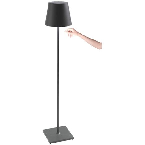 Lampe LED Poldina Pro XXL Gris Foncé rechargeable et dimmable 150cm avec batterie jusqu'à 12 heures