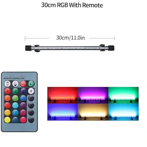 Lampe LED pour aquarium avec télécommande, couleurs changeantes, motif poisson dragon - 30 cmtfrf