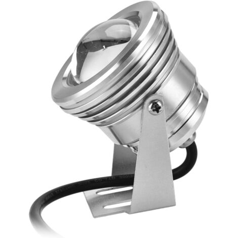 Lampe LED pour aquarium, projecteur LED RGB étanche 12 V 10 W pour aquarium, piscine, jardin, sous-marin (coque argentée)