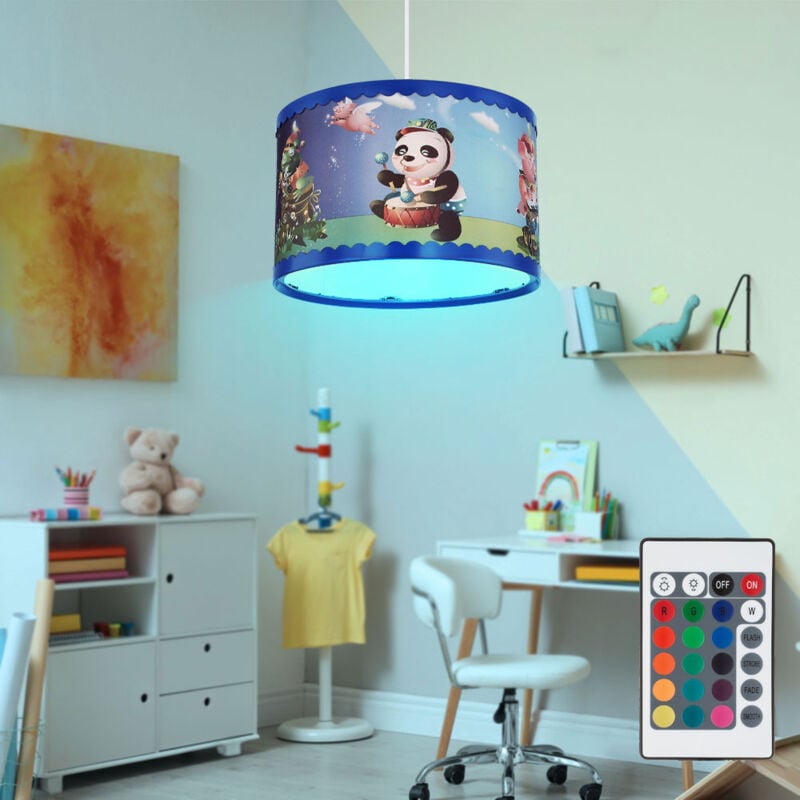 Lampe led pour chambre d'enfant à intensité variable avec télécommande, suspension, motifs d'animaux, lampe de salle de jeux, lumière pour enfants