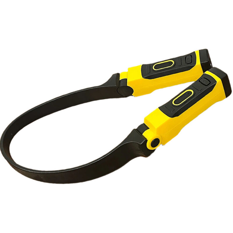 Lampe LED pour le cou, jaune, 1 lampe de camping rechargeable par USB pour une utilisation en extérieur