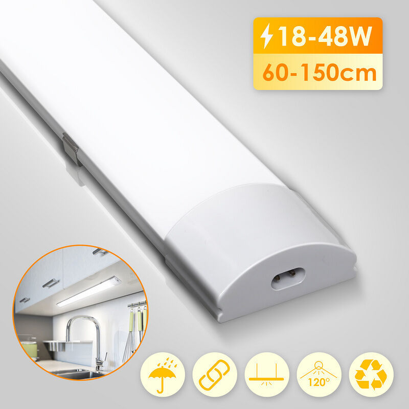 Lampe led pour locaux humides Lampe pour locaux humides blanc neutre 120 cm atelier IP65