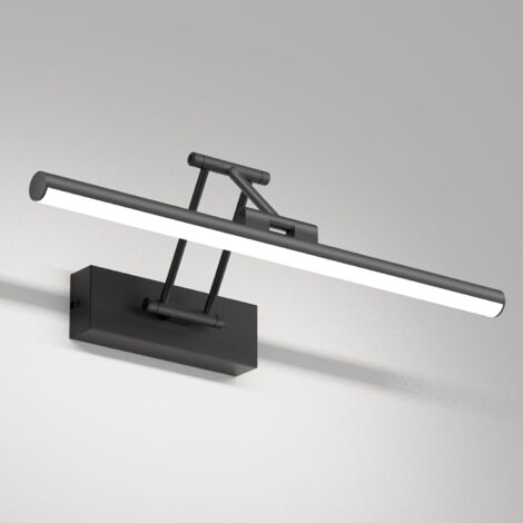 Lampe LED pour miroir de salle de bain, 40 cm, rotative, IP44, 9 W, 970 lm, blanc froid 5500 K, noir