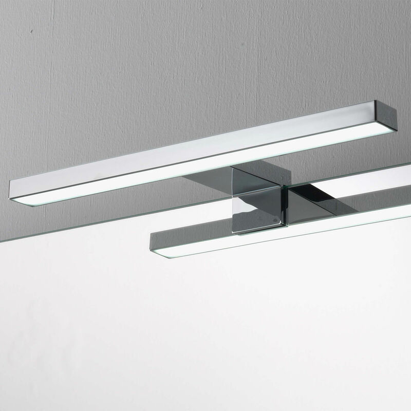 Ares - Lampe à led pour miroir de salle de bain cm 30 chromée pour application sur verre