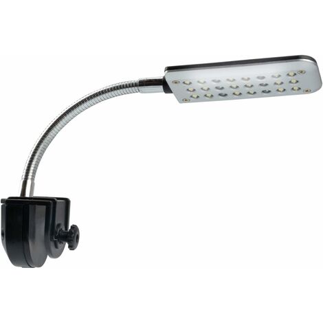 Lampe LED pour Petit Aquarium, Mini Lampe Pince Aquarium Lumière Réglable 24 LED Eclairage LED Bicolore (18 Blanc 6 Bleu) 2 Modes 1,5W 20-30 cm