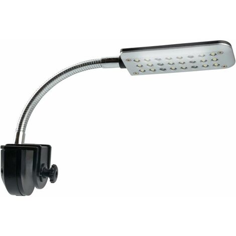 Lampe LED pour Petit Aquarium, Mini Lampe Pince Aquarium Lumière Réglable 24 LED Eclairage LED Bicolore (18 Blanc 6 Bleu) 2 Modes