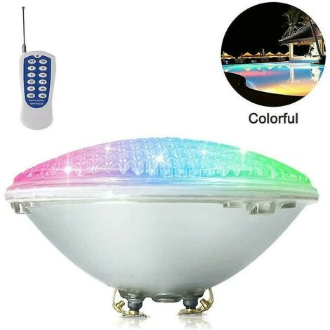 Lampe LED pour piscine modèle épais verre rgb lampe encastrée pour piscine source lumineuse sous-marine-18W, sept couleurs de lumière, modèle télécommandé, 17783mm, 1pc