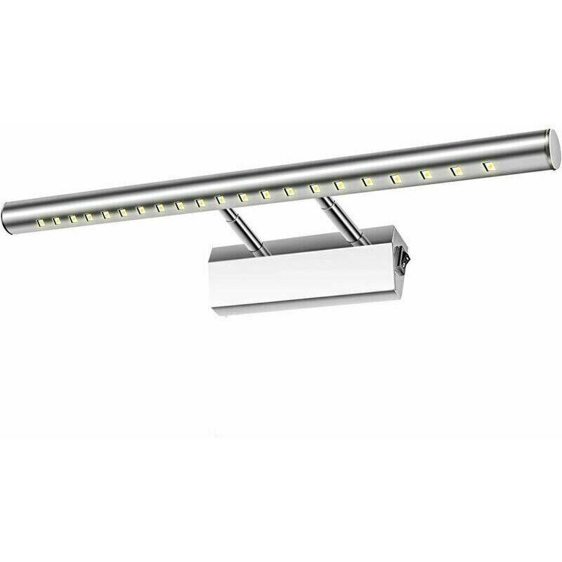 KZQ - Lampe led pour Salle de Bain avec Miroir - 5W, Étanche IP44, Réglable à 180°, Interrupteur en Acier Inoxydable, Pour Éclairage de Maquillage,