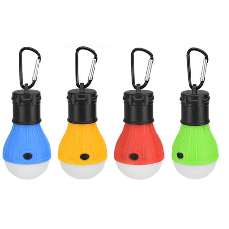 Lampe LED pour tente avec clip-crochet, alimentée par piles, luminaire d'urgence pour randonnée, pêche, coupure de courant