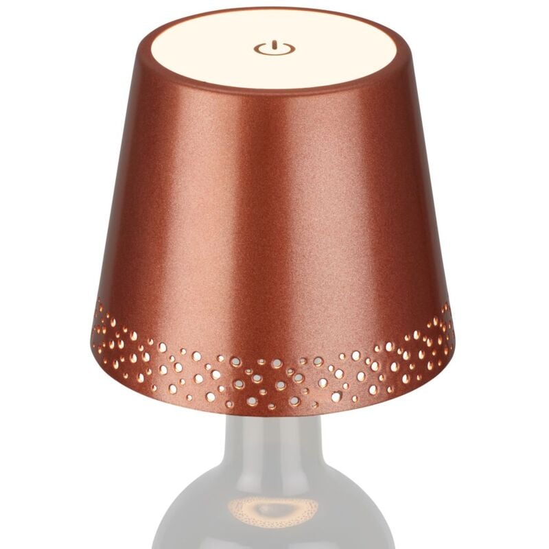 Briloner - Lampe led rechargeable en forme de bouteille, cuivre mat, module LED/2,6 w