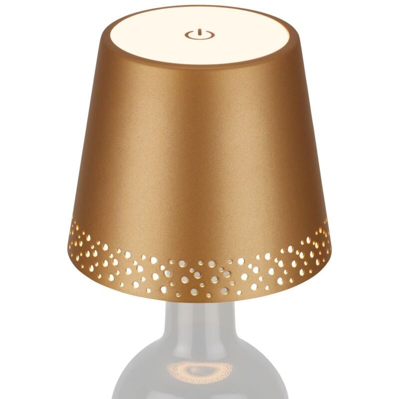 Briloner - Lampe led rechargeable en forme de bouteille, dor mat, 1 module LED/2,6 w