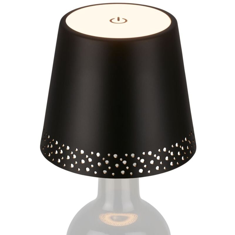 Briloner - Lampe led rechargeable en forme de bouteille, noire, 1 module LED/2,6 w