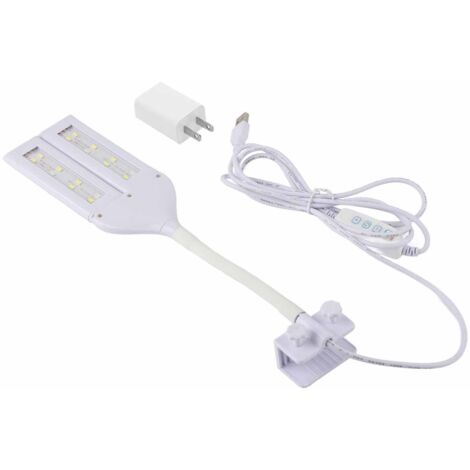 Lampe LED réglable à pince pour aquarium, 4 rangées de perles, USB, 110 V/240 V, prise US, 10F4, 4 W