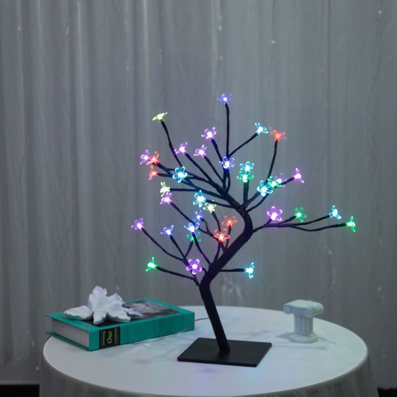 Arbre lumineux,Lampe led Sakura à fleurs, Branches réglables, 48 LEDadaptée à la décoration de la pièce et aux cadeaux la Décoration de Fête de