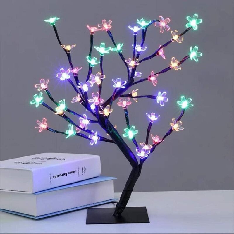 Arbre lumineux,Lampe led Sakura à fleurs, Branches réglables, 48 LEDadaptée à la décoration de la pièce et aux cadeaux la Décoration de Fête de