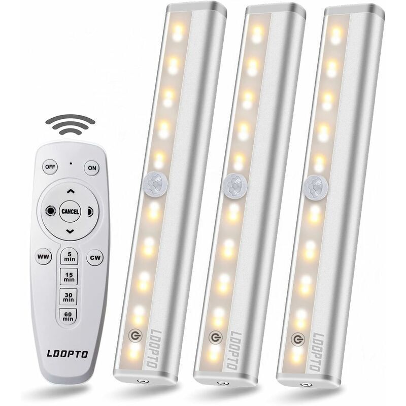 Lampe led sans fil 3 packs avec télécommande lampe murale sans fil lumiere led pour chambre lampe de placard sont utilisées dans les armoires et les