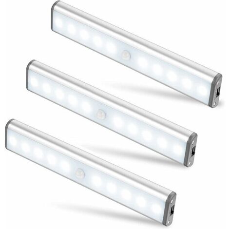 Lampe LED sans fil, rechargeable par USB, à détecteur de mouvement magnétique, avec 2 modes d'éclairage, lampe de placard portable, lampe de secours portable, veilleuse pour enfants.