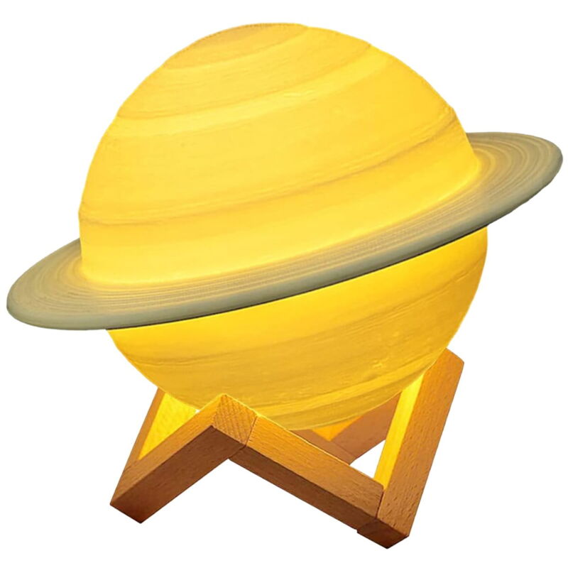 Lampe led Saturne 3D, impression décorative, galaxie, planète, avec support, télécommande, tactile, rechargeable par usb, idéale pour Noël, la