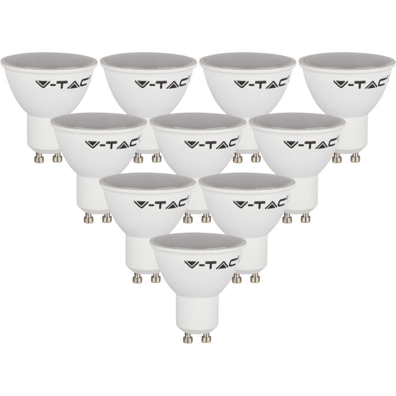 Lampe LED-SMD V-TAC, PAR16, GU10, EEK : F, 4,5W, 400lm, 3000K, 10 pièces