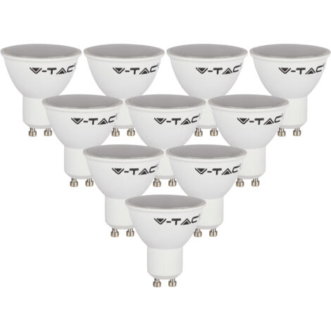 Lampe LED-SMD V-TAC, PAR16, GU10, EEK : F, 4,5W, 400lm, 3000K, 10 pièces