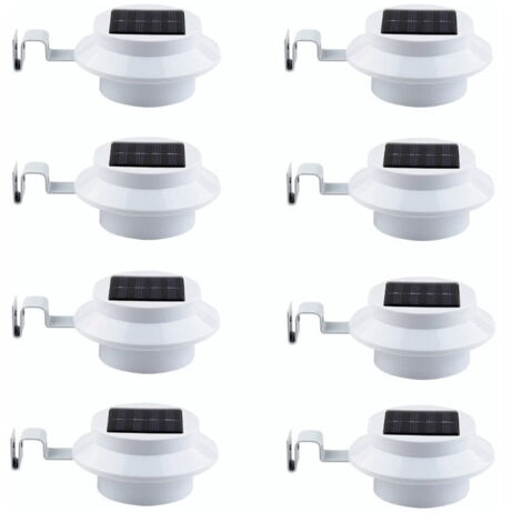Lampe LED solaire pour garde-corps, lampe de gouttière, lampe murale étanche pour extérieur, lampe pour clôture, lampe solaire pour balustrade ou auvent