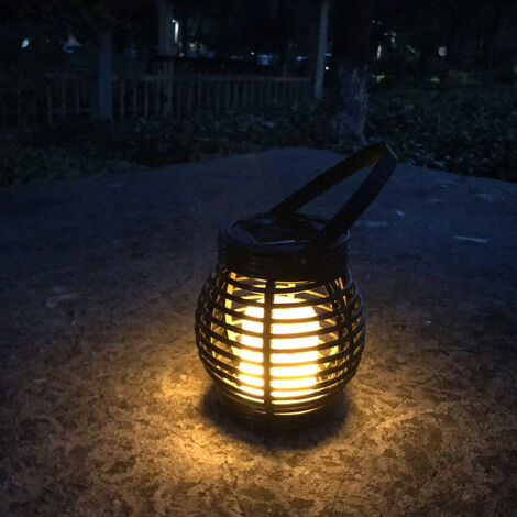 Lampe LED Solaire Rotin Gartendeko 25cm