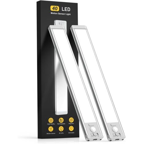 Lampe LED sous meuble rechargeable, détecteur mouvement sans fil magnétique cuisine placard