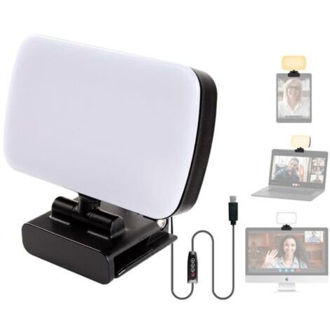 Lampe LED Streaming USB - Lumière de Bureau Réglable 3 Couleurs - 120 LEDs avec Clip pour PC, Visioconférence,Gaming - Éclairage Pro pour Streaming/Télétravail/Video Calls