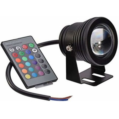 Lampe LED subaquatique Pool Source avec télécommande, couleurs changeantes, pour aquarium et bassin (coque noire RGB), 10 W [Classe énergétique A] KLB