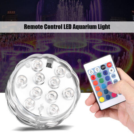 Lampe LED submersible étanche à télécommande et à changement de couleur pour aquarium