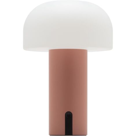 Lampe LED tactile en forme de champignon, indice de protection IP44, conception sans fil, batterie rechargeable intégrée, finition rose mate