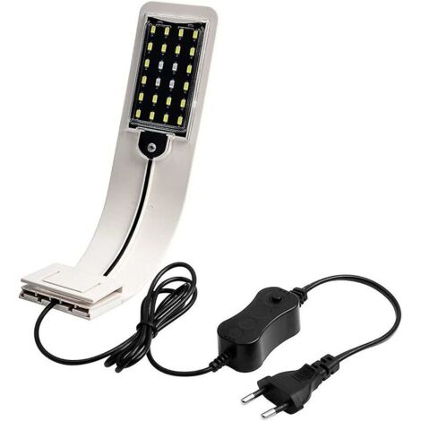 Lampe LED ultra-mince pour petits aquariums, mini lampe à pince pour aquariums avec 24 LED
