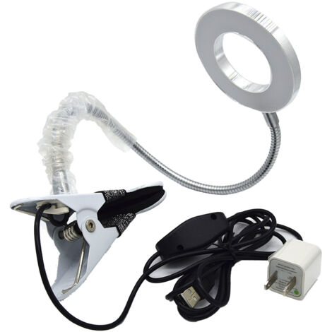 Lampe LED USB Pliable 2 Couleurs Lumière Flexible Clip Portable pour Soins Visage