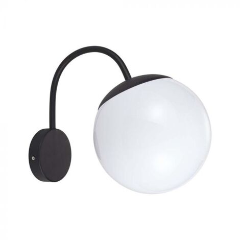 Lampe LED V-TAC avec sphère opale et douille E27 noire IP44