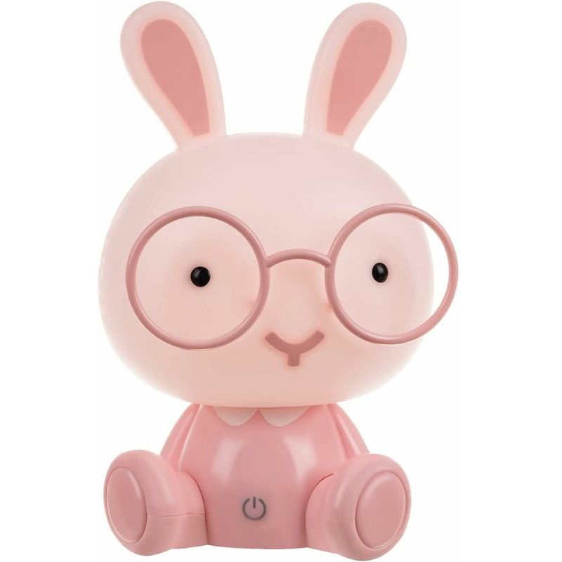 Lampe LED veilleuse pour enfant lapin rose avec 3 niveaux d'intensité lumineuse