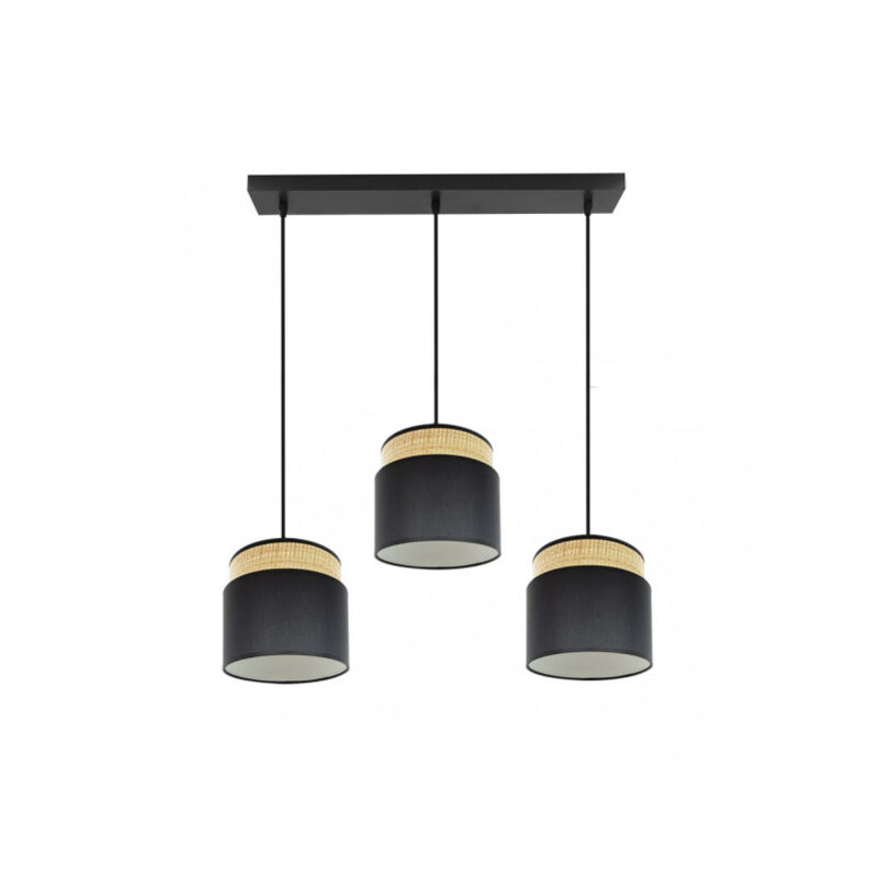Akunadecor Lampe linéaire Modèle Kandy 3 Luminaires Naturel/Noir - Fabrilamp Akunadecor Lampe linéaire Modèle Kandy 3 Luminaires Naturel/Noir - Fabrilamp