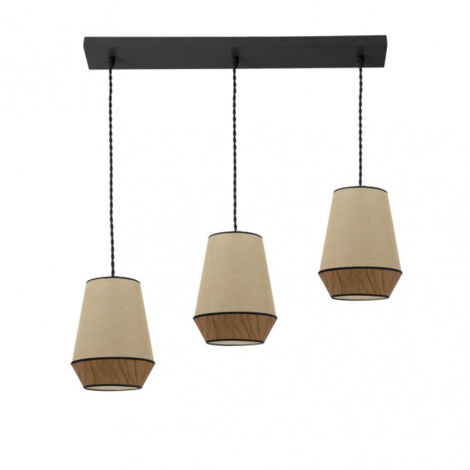 Lampe linéaire Saco/brun modèle Campana 3xE27 dimmable FABRILAMP
