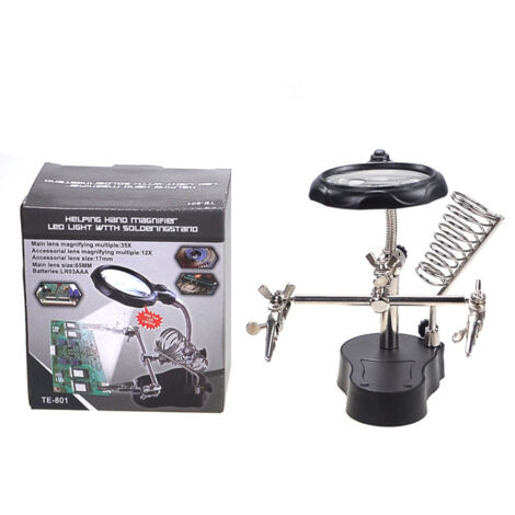 Lampe Loupe à LED avec Pince auxiliaire pour Soudure et Réparation Matériel