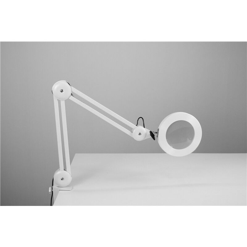 Langray - Lampe loupe, lampe de travail - pince en métal, bras pivotant, éclairage à intensité variable en mode 3 couleurs [Classe d'efficacité