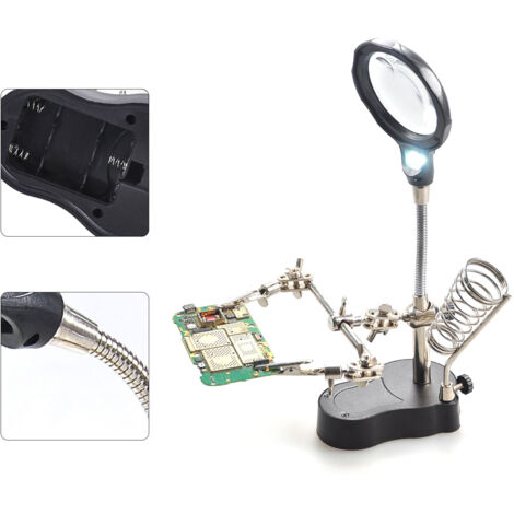 Lampe Loupe LED avec Support pour Soudure, Réparation Électronique et Matériel