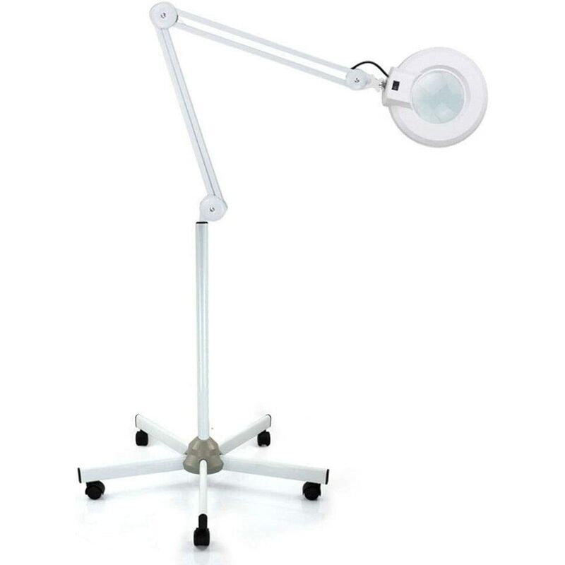 Lampe loupe LED cosmétique lumière froide sur pied lampe de travail avec dioptrie 5D avec lumière grossissement 8 fois pour cosmétiques, cabinets et