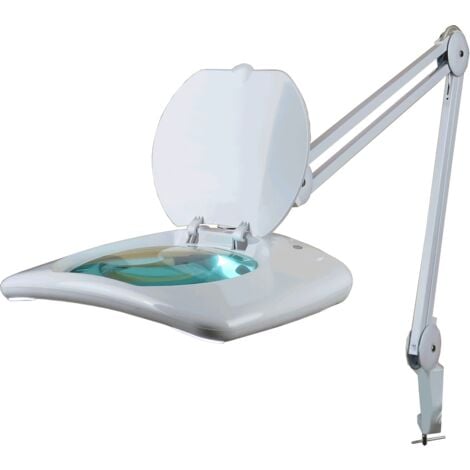 OHM-EASY Lampe-loupe LED étau lentille 190 x 157 mm 5 dioptries (60 LEDS), 26 Watts, 650 Lm