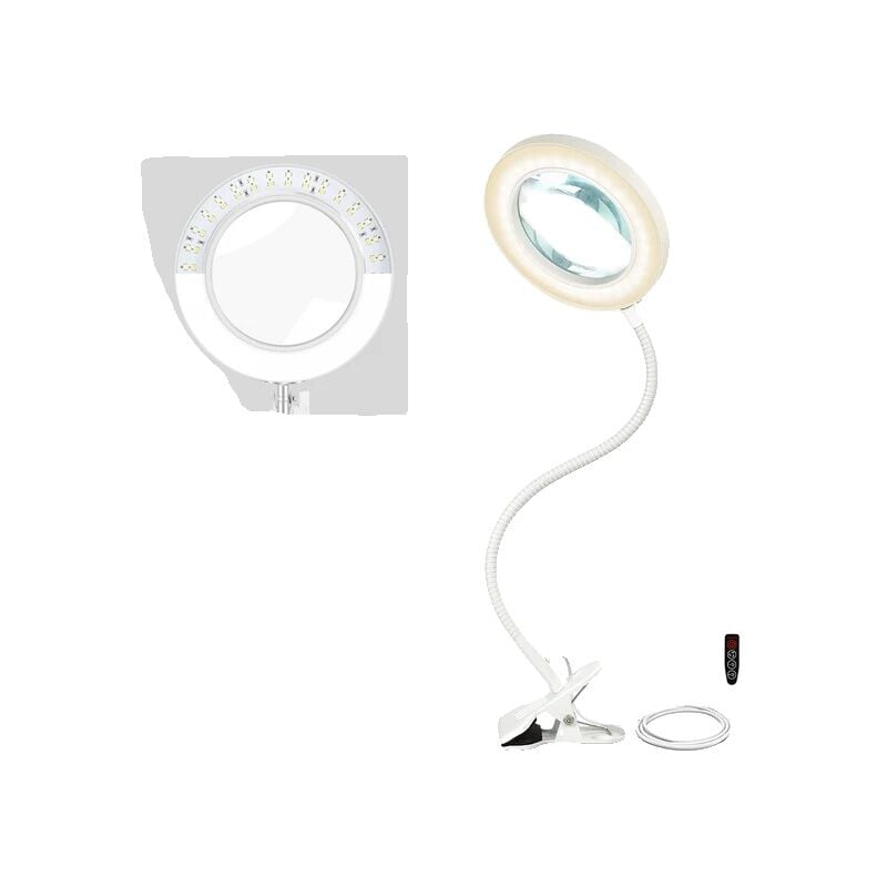 Lampe loupe LED, grossissement 3X/5X, pince de table, N-SS1B-WE9