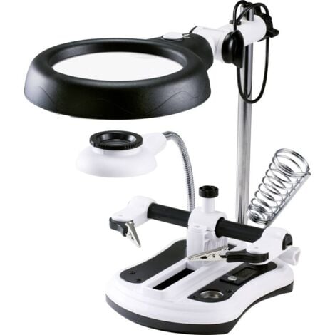 Lampe loupe LED TOOLCRAFT TO-7427316 Grossissement: 2.5 x, 5 x, 6 x, 10 x