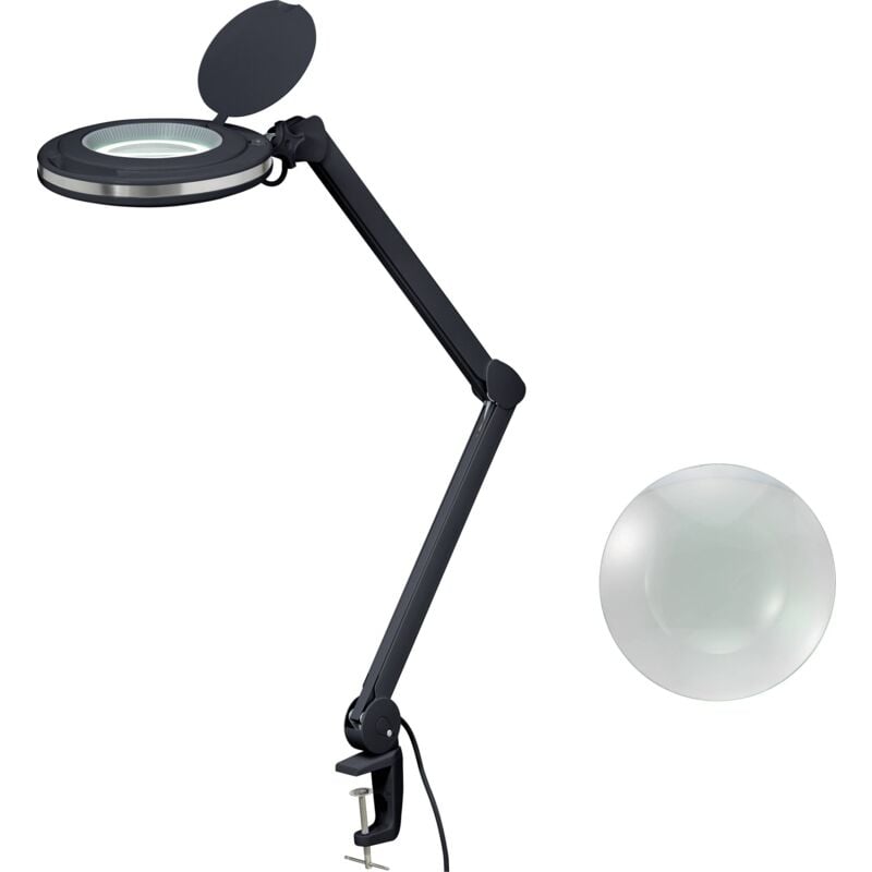 2178611 Lampe loupe led noire 5 127 mm avec support de serrage 8D 1.75x Q468992 - Toolcraft