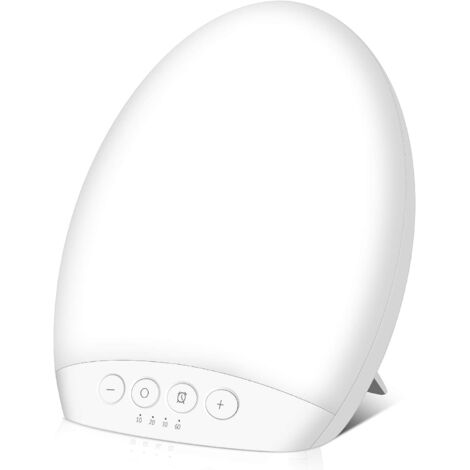 Lampe lumière du jour 10000 lux, lampe de luminothérapie à 4 minuteries avec fonction de mémoire contre la dépression, 3 couleurs de lumière intensité lumineuse de la douche réglable, lumière du soleil LED, scintillement, sans UV SOEKAVIA