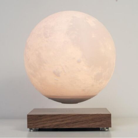 Lampe lune magnétique en bois de noyer, lampe de nuit intelligente créative avec technologie de pointe, imprimée en 3D, design artistique deng ALOVEZ