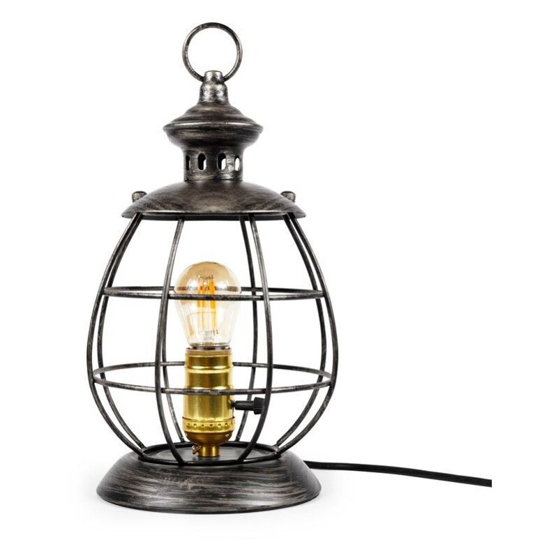 Barcelona Led - Lampe de table et suspension 'Boose' - Design vintage type cage - Argent
